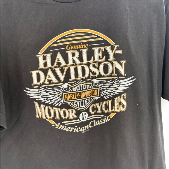 Harley-Davidson Mt. Pleasant MI T-Shirt Mens Black Biker Wings size medium - Picture 3 of 11